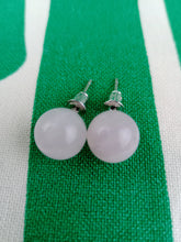 Cargar imagen en el visor de la galería, Pendientes Pin Cuarzo Rosa 10 mm
