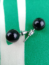 Cargar imagen en el visor de la galería, Pendientes Pin Onix Negro 10 mm
