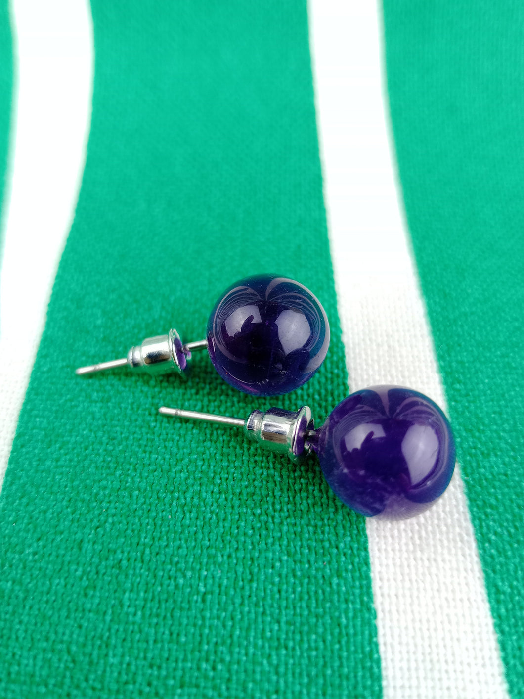 Pendientes Pin Amatista 10 mm