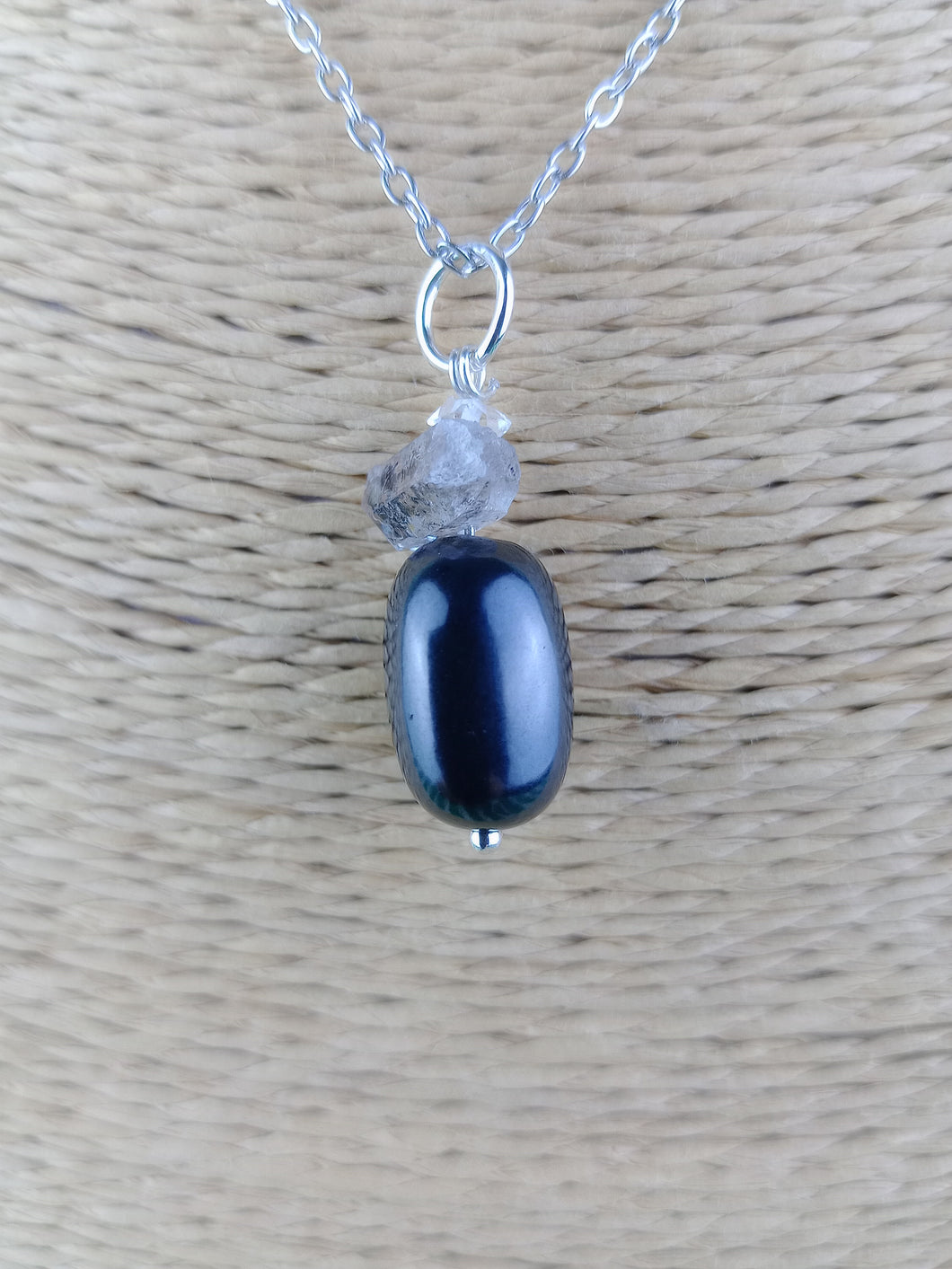 Colgante Shunguita con Cuarzo Herkimer Mod 5