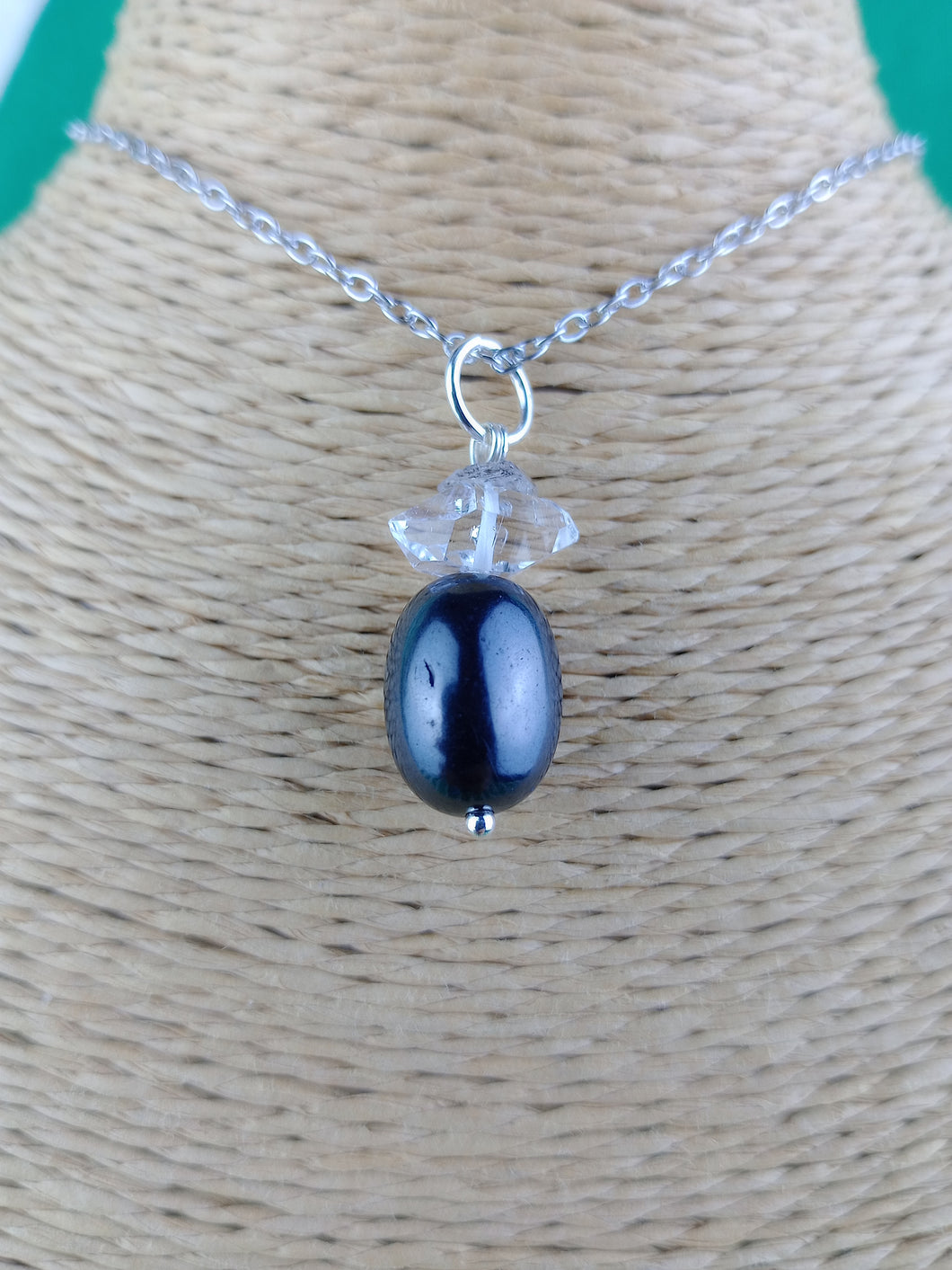 Colgante Shunguita con Cuarzo Herkimer Mod 4