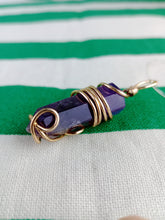 Cargar imagen en el visor de la galería, Colgante Amatista  Biterminada Metal Mod. 3
