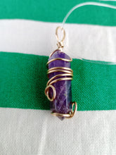 Cargar imagen en el visor de la galería, Colgante Amatista  Biterminada Metal Mod. 3
