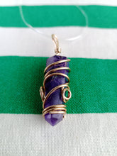 Cargar imagen en el visor de la galería, Colgante Amatista  Biterminada Metal Mod. 1
