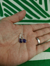 Cargar imagen en el visor de la galería, Pendientes Plata Lagrima Amatista Mod. 4
