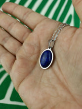 Cargar imagen en el visor de la galería, Colgante Lapsilazuli Acero Oval Mod 5
