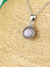 Cargar imagen en el visor de la galería, Colgante Gotland de Acero con Cuarzo Rosa Grande
