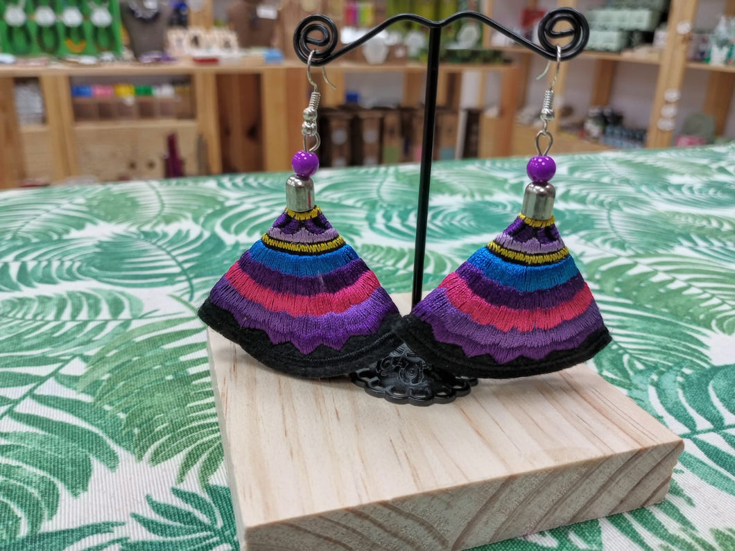 Pendientes Inca Morado y Negro