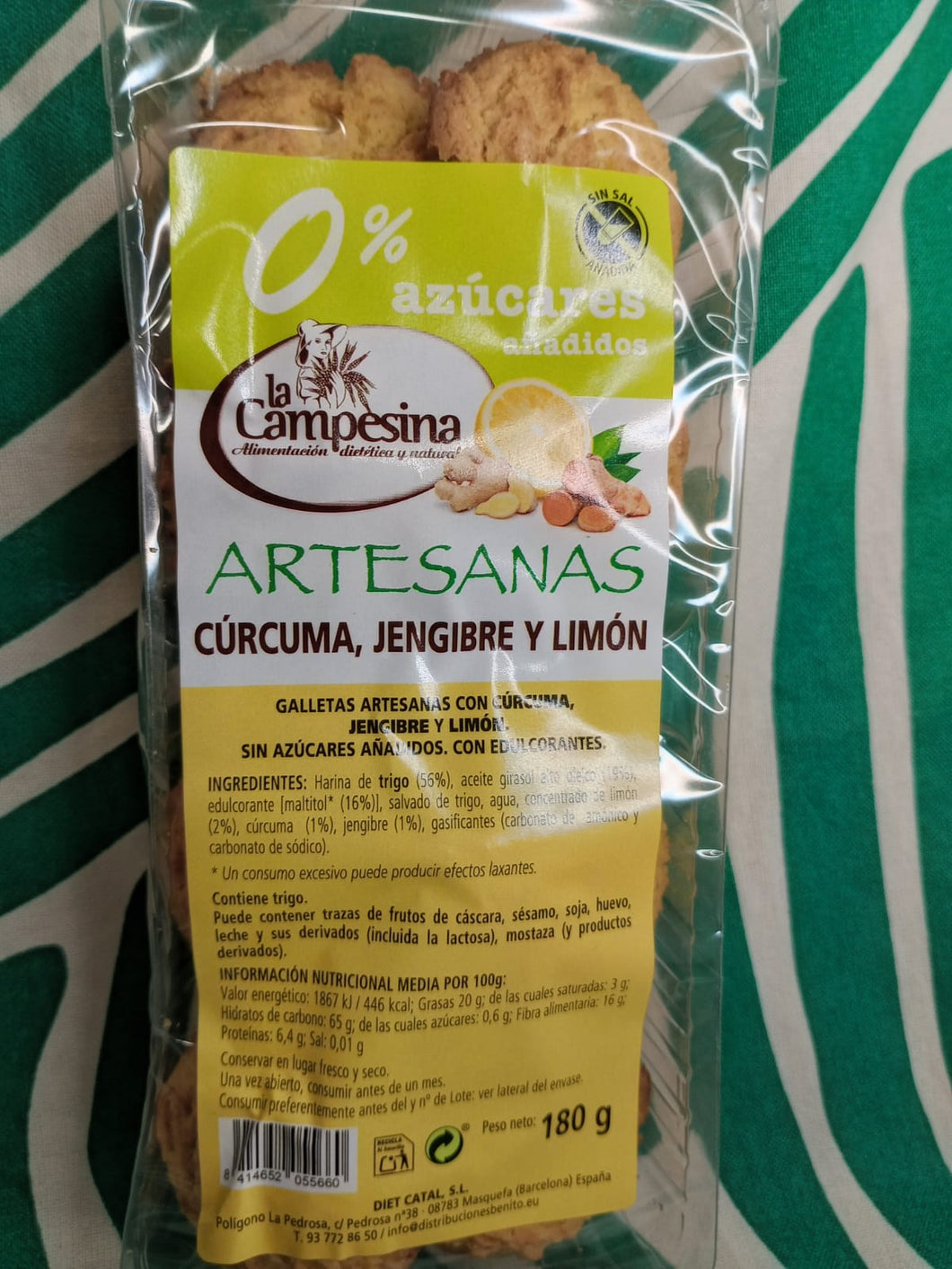 Galletas Artesanas Curcuma, Jengibre y Limon