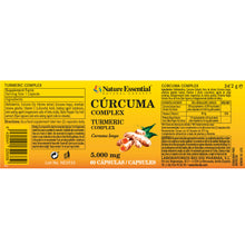 Cargar imagen en el visor de la galería, Cúrcuma 5000 mg. (95% curcumina) 60 cápsulas con vitamina C y pimienta negra
