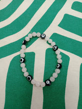 Cargar imagen en el visor de la galería, Pulsera Elástica Cuarzo Rosa Ojo Turco Negro

