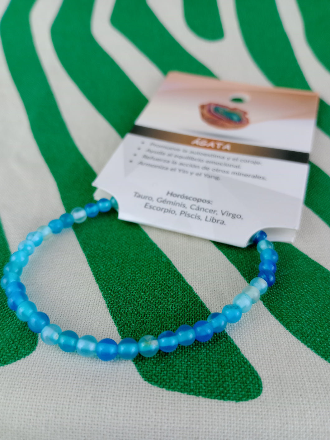 Pulsera Agata Azul 4 mm
