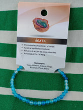 Cargar imagen en el visor de la galería, Pulsera Agata Azul 4 mm
