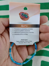 Cargar imagen en el visor de la galería, Pulsera Agata Azul 4 mm
