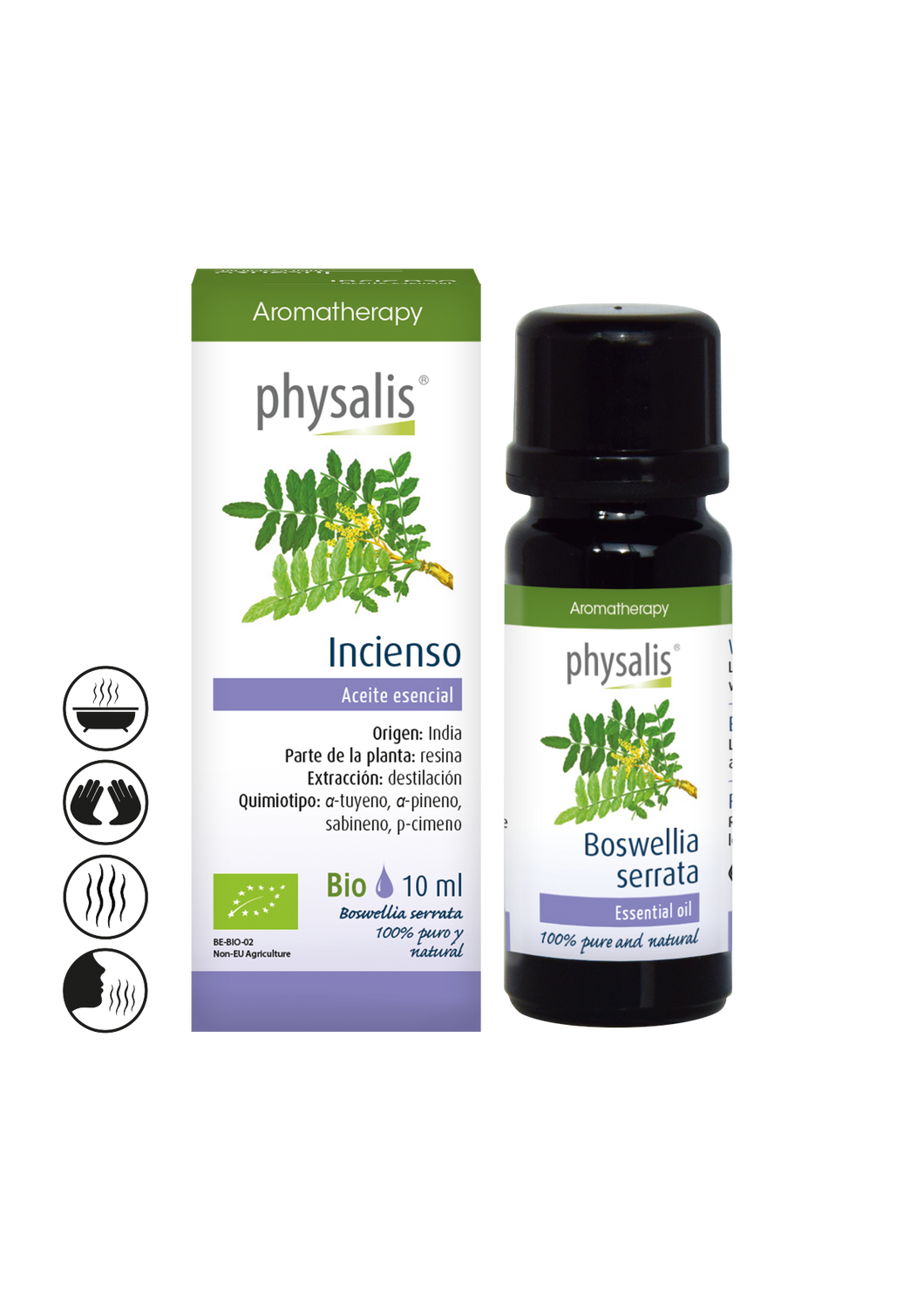 Aceite Esencial de Incienso Ecológico 10 ml (Apto uso alimentario) Physalis