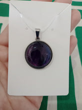 Cargar imagen en el visor de la galería, Colgante Acero Redondo Amatista Mod. 3
