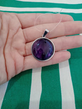 Cargar imagen en el visor de la galería, Colgante Acero Redondo Amatista Mod. 3
