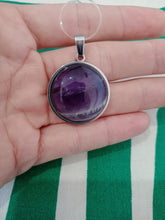 Cargar imagen en el visor de la galería, Colgante Acero Redondo Amatista Mod. 4
