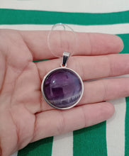 Cargar imagen en el visor de la galería, Colgante Acero Redondo Amatista Mod. 4
