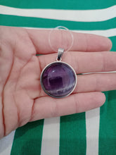 Cargar imagen en el visor de la galería, Colgante Acero Redondo Amatista Mod. 4
