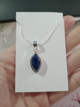 Cargar imagen en el visor de la galería, Colgante Plata Zafiro Grande Ojo Gato Liso
