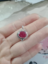 Cargar imagen en el visor de la galería, Colgante Plata Rubi Grande Oval
