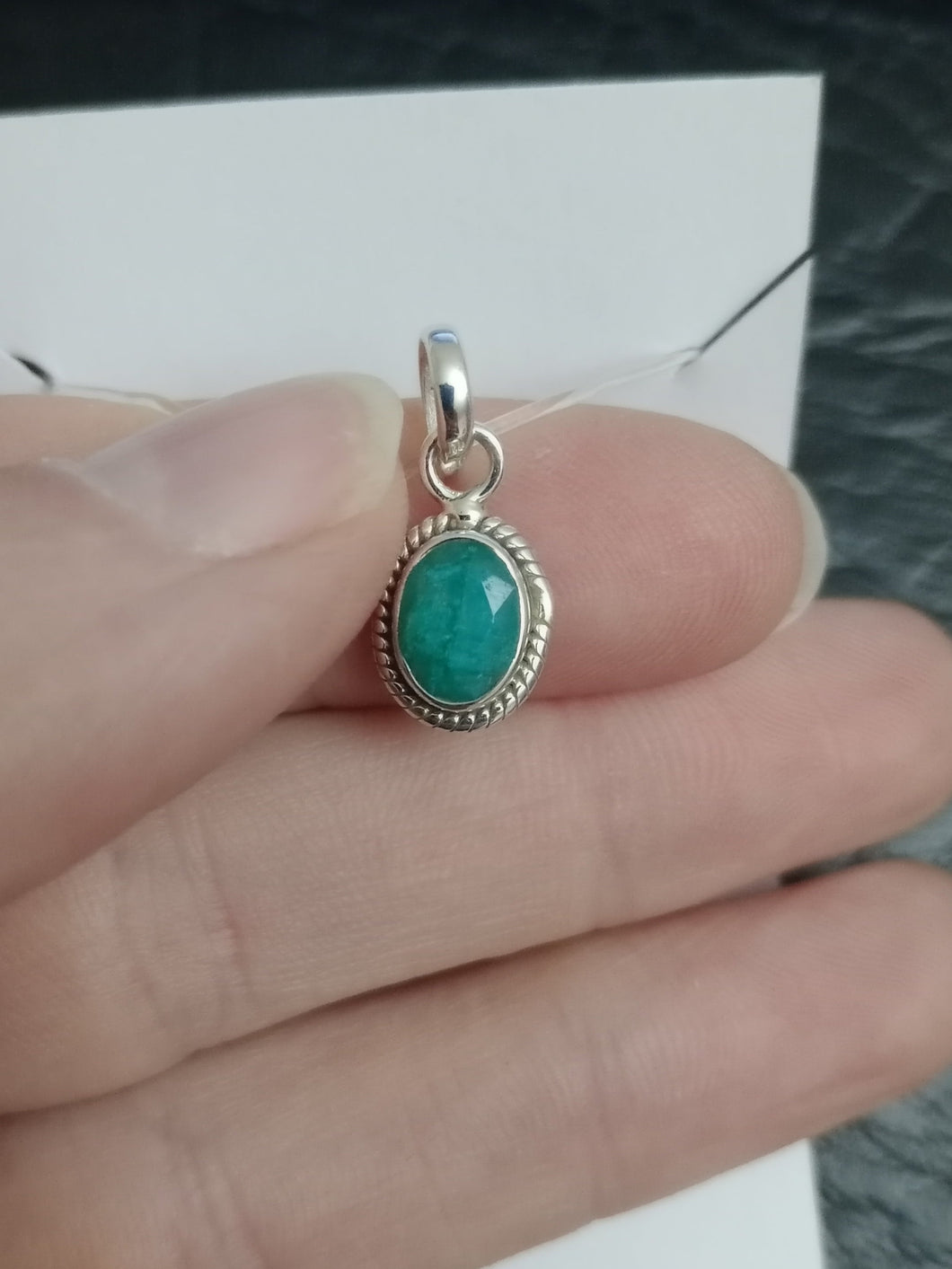 Colgante Plata Esmeralda Mod 2