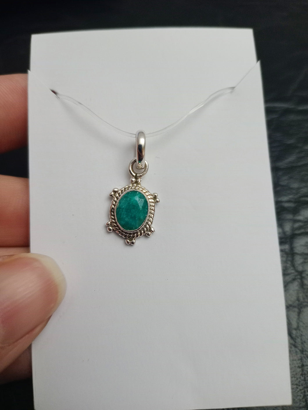 Colgante Plata Esmeralda Mod 1