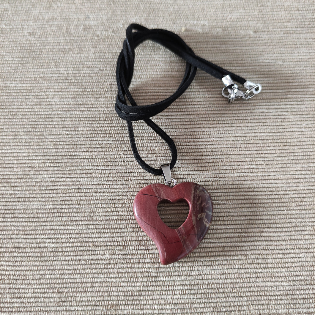 Colgante Jaspe Rojo Corazon Mod. 3