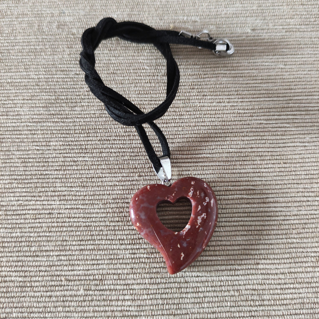 Colgante Jaspe Rojo Corazon Mod. 4