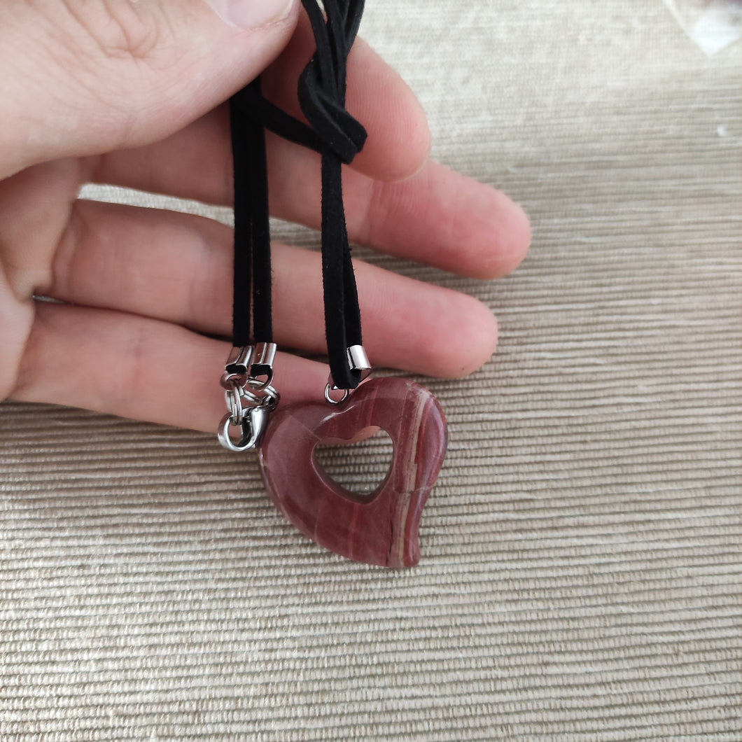 Colgante Jaspe Rojo Corazon Mod. 5
