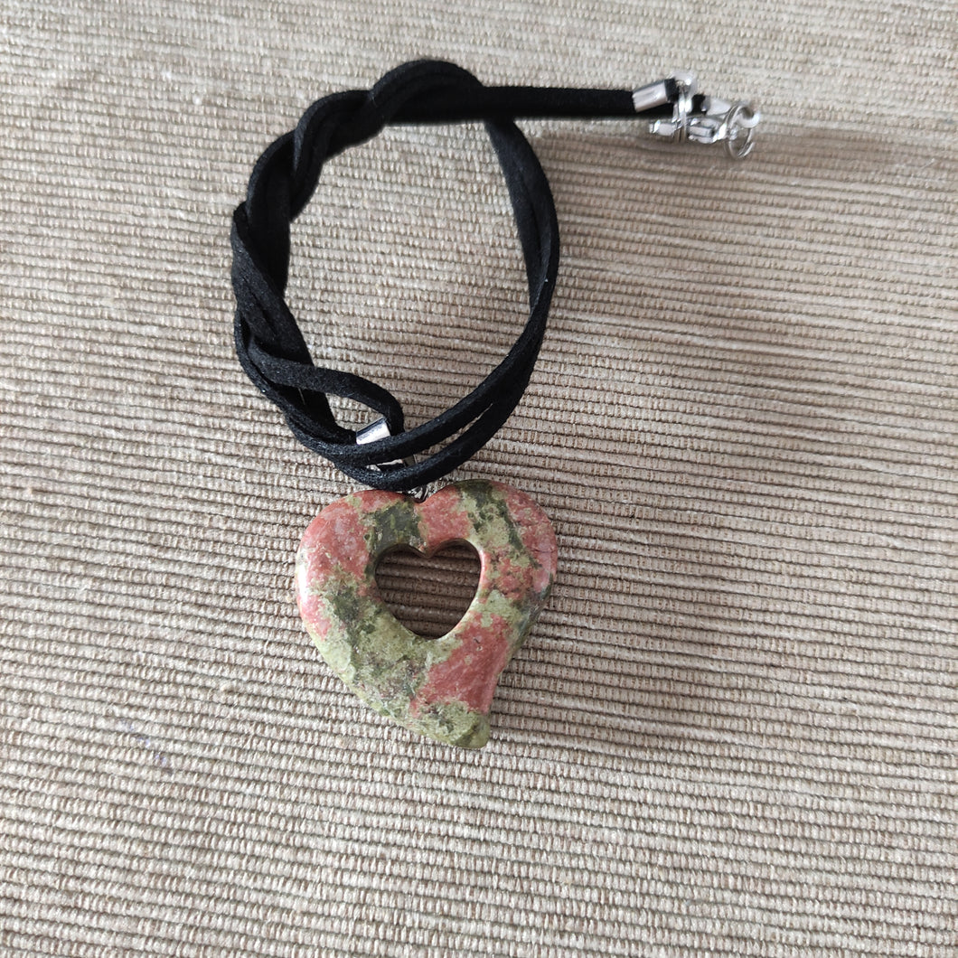 Colgante Jaspe Unakita Corazon Mod. 3