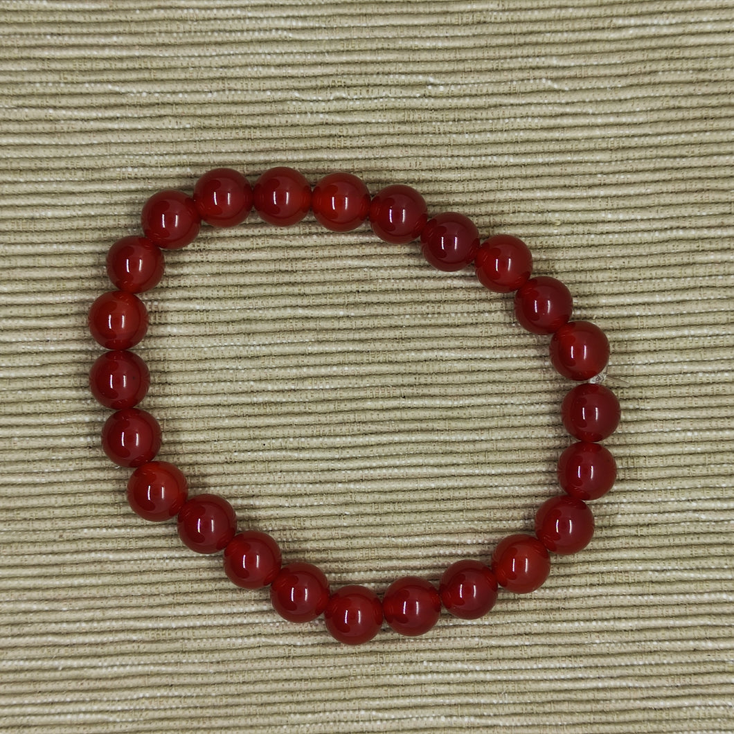 Pulsera Elástica Ágata Roja 8 mm