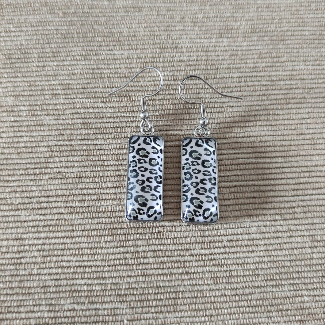 Pendientes Glass & Steel Leopardo de las Nieves