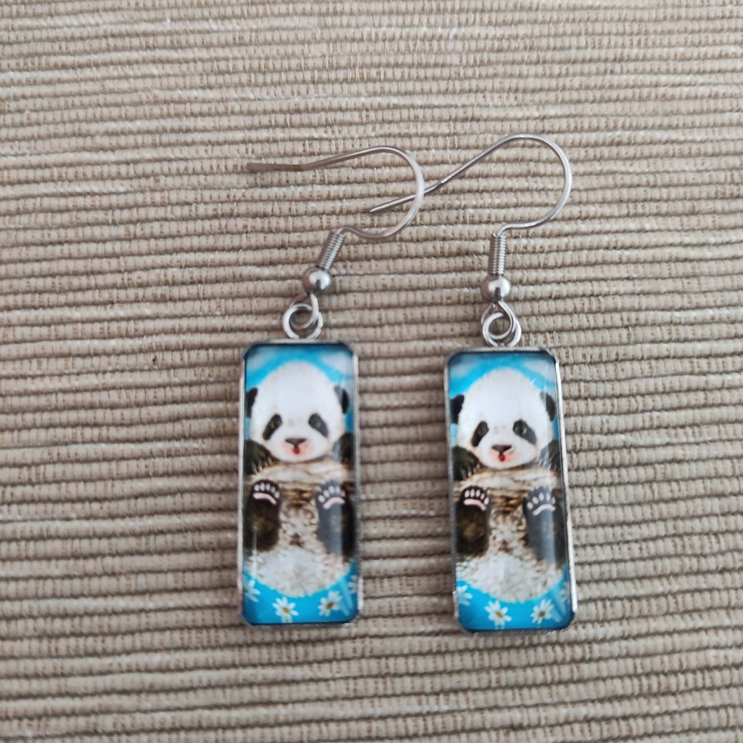 Pendientes Glass & Steel Bebe Panda