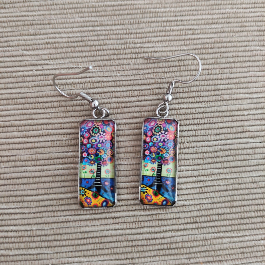 Pendientes Glass & Steel Arbol multicolor