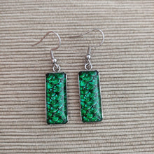 Cargar imagen en el visor de la galería, Pendientes Glass &amp; Steel Sirena Verde
