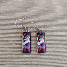 Cargar imagen en el visor de la galería, Pendientes Glass &amp; Steel Unicornio
