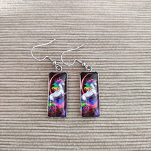 Cargar imagen en el visor de la galería, Pendientes Glass &amp; Steel Unicornio
