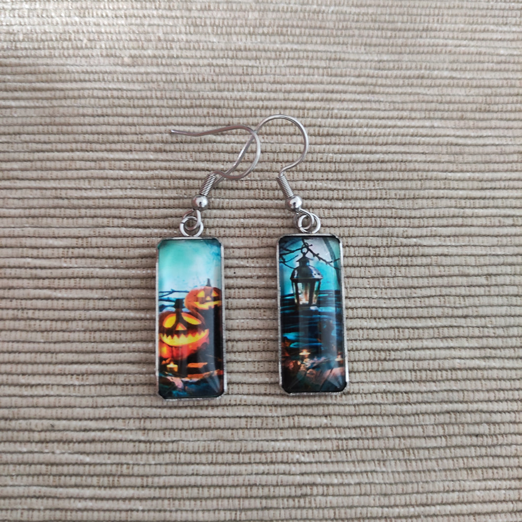 Pendientes Glass & Steel Noche de Halloween