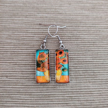 Cargar imagen en el visor de la galería, Pendientes Glass &amp; Steel Los Girasoles de Van Gogh
