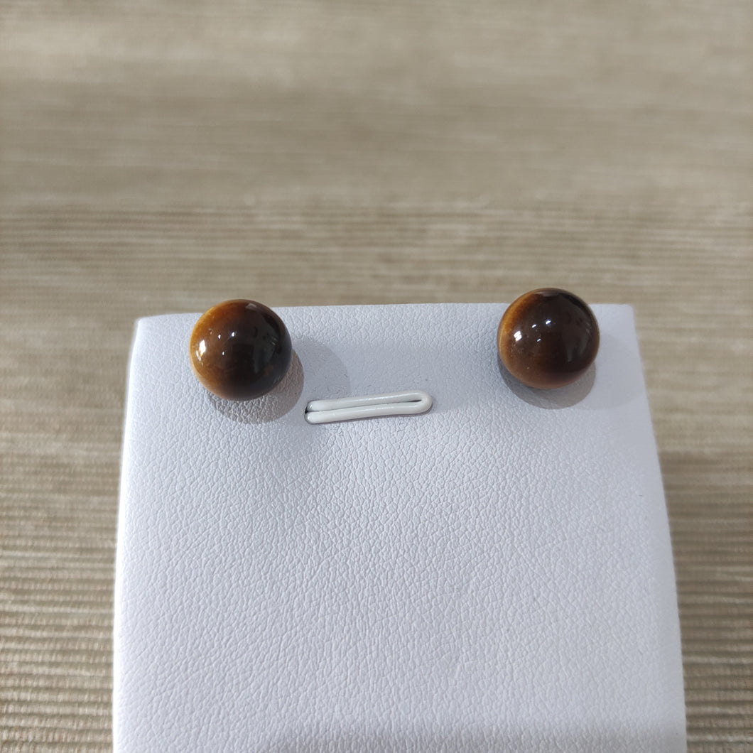 Pendientes Pin Ojo de Tigre 10 mm