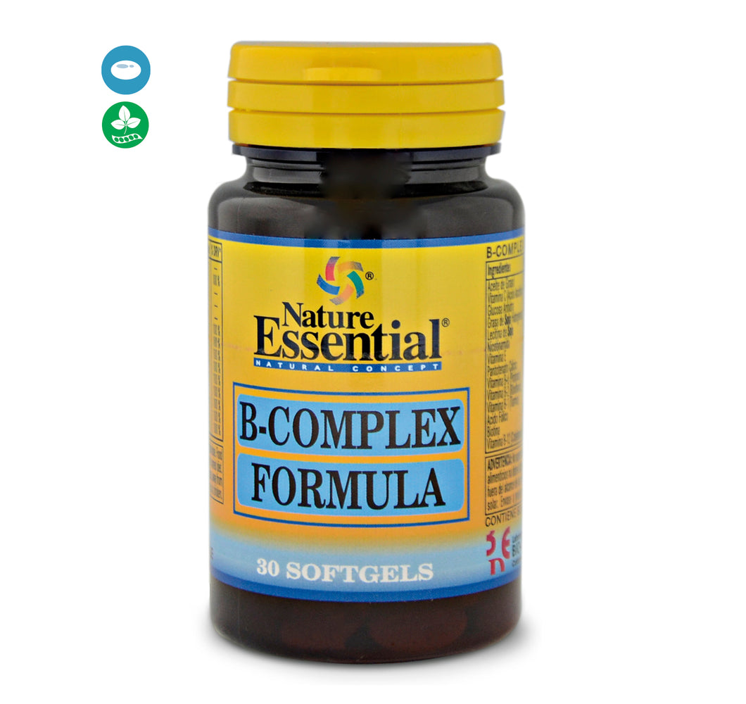 B-complex fórmula 500 mg 30 perlas con Vitamina C y E de Nature Essential