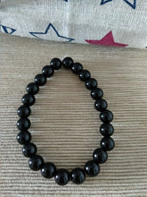 Cargar imagen en el visor de la galería, Pulsera Elástica Obsidiana Negra  8 mm
