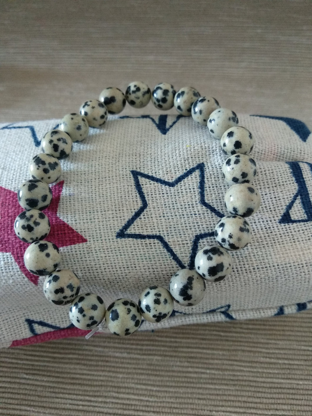 Pulsera Elástica Jaspe Dalmata 8 mm